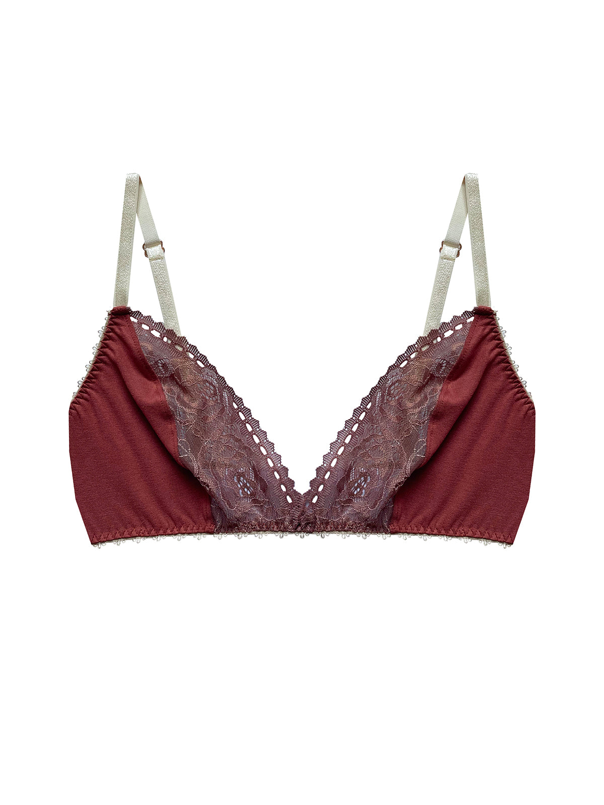 Alice Terracotta Organic Bamboo Jersey & Lace Bralette