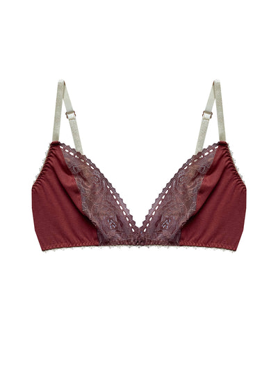 Alice Terracotta Organic Bamboo Jersey & Lace Bralette