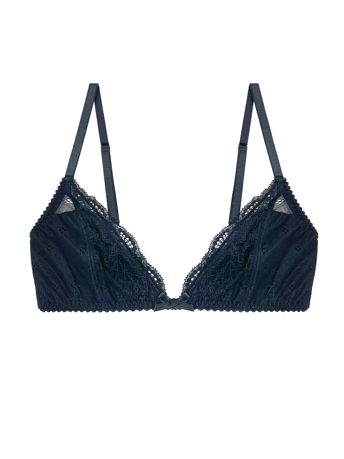 Maggie Black Organic Bamboo Jersey & Lace Bralette