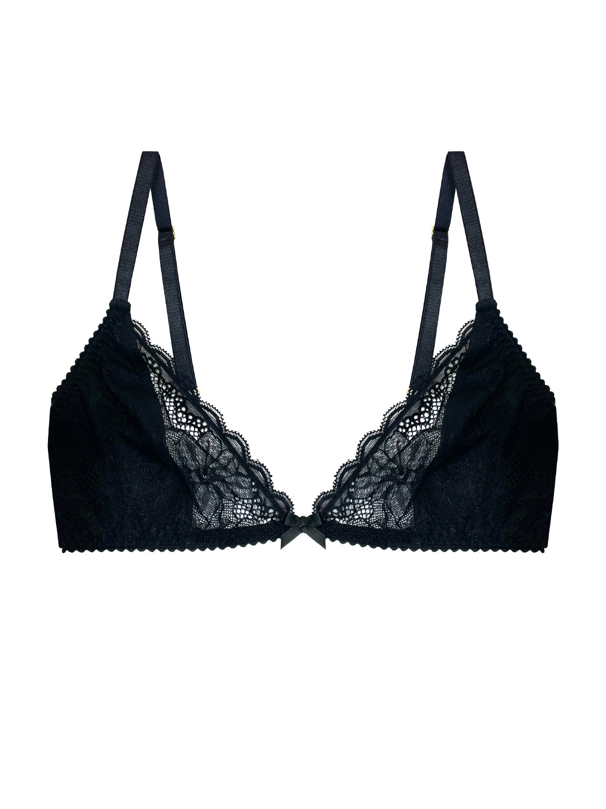 Molly Black Organic Bamboo Jersey & Lace Bralette