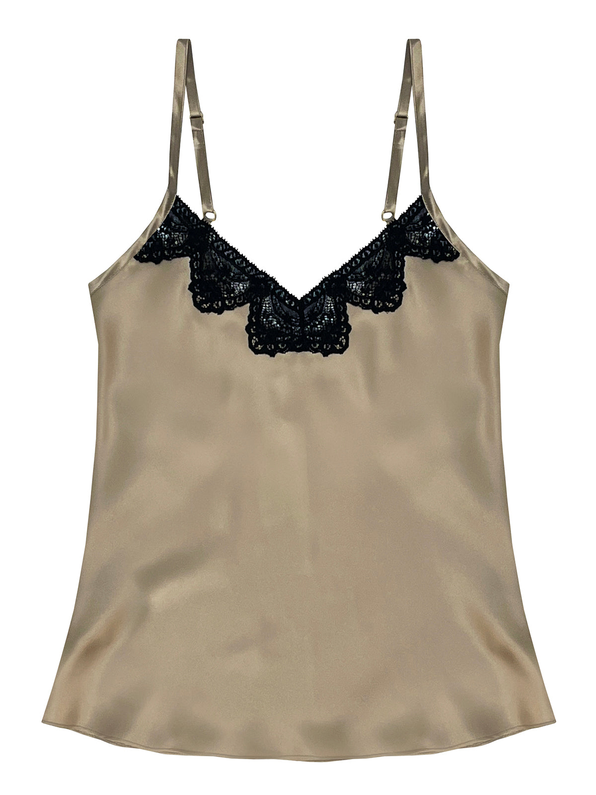 Zoe Bronze Silk & Lace Camisole