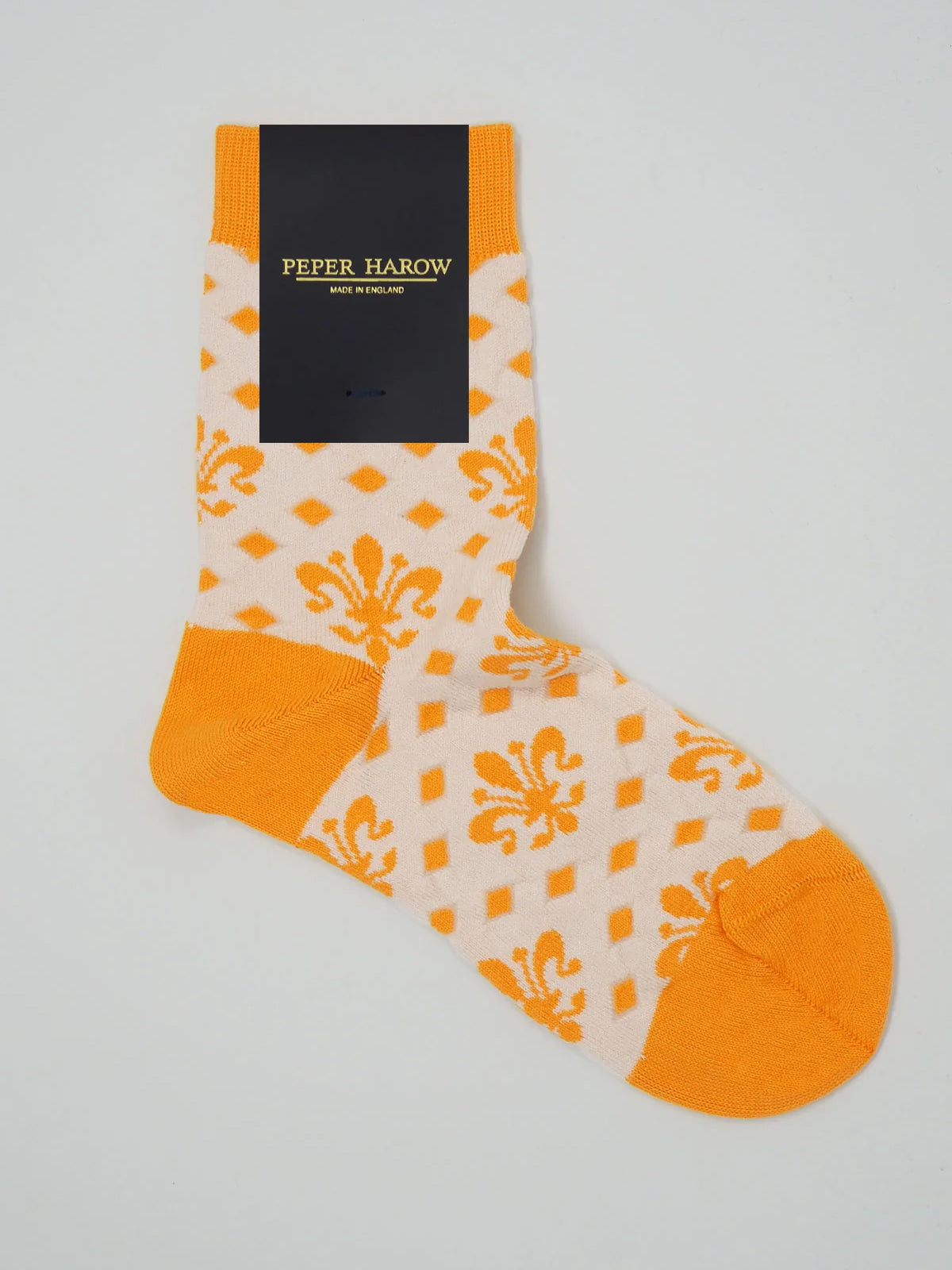 Peper Harow Fleur De Lis Cream Socks